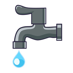 water tap isolated on white cartoon digital sticker