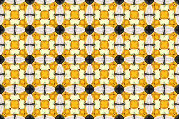 Seamless Cloth Wallpaper Geometric Art Fabric Graphic Digital Texture Template Fashion Tile Background Visual Textile Symmetric Interior Design Pattern.