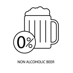 non alcoholic beer concept line icon. Simple element illustration. non alcoholic beer concept outline symbol design.