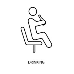 drinking concept line icon. Simple element illustration. drinking concept outline symbol design.