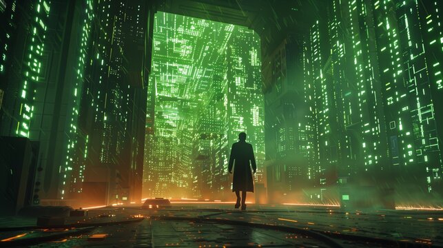linux terminal, matrix effect, hacker background style