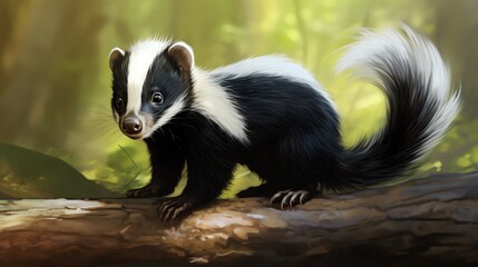 Obraz premium A skunk with a tiny bow