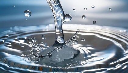 Clear Water Splash with Droplets Photography