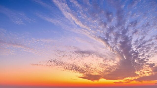 Spectacular sky clouds natural landscape at dusk. The cloud is shaped like a phoenix with its wings spread.