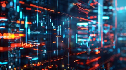 Fototapeta premium Hidden within the depths of the market algorithms make splitsecond decisions with billions of dollars at stake.