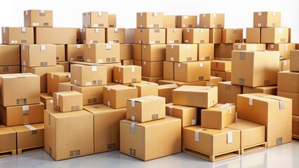 A pile of cardboard boxes stacked on top of each other