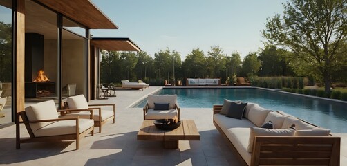 Fototapeta premium luxury home with pool
