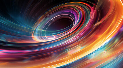 Long exposure trails, Zoom burst, background gradient, orange, green and white background created with Generative AI technology