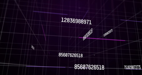 Image of data processing on black background