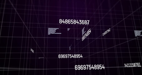 Image of data processing on black background