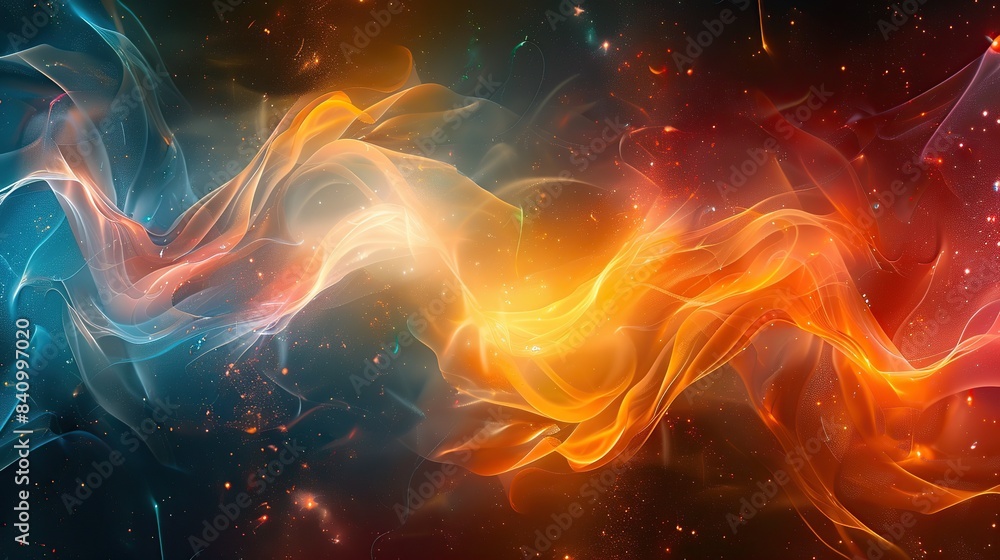 Poster Mesmerizing Smoke and Curve Abstract Background with Soft Gradients