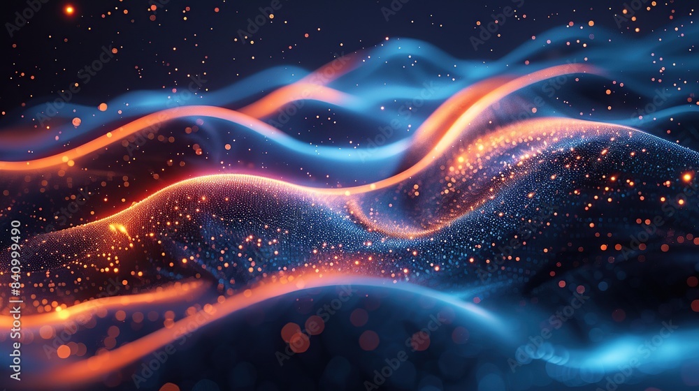 Poster dive into the quantum realm: stunning abstract background with dynamic elements