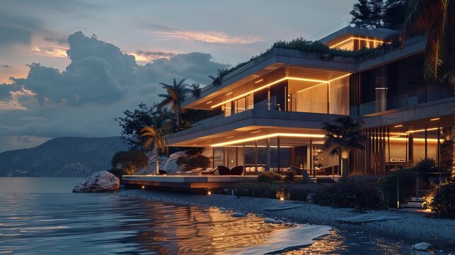 villa facing the sea