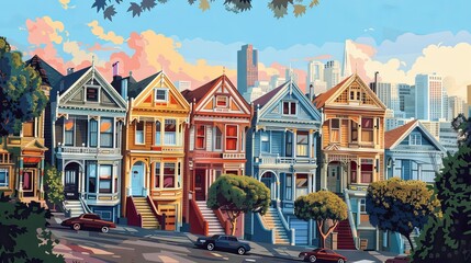 Colorful building landscape