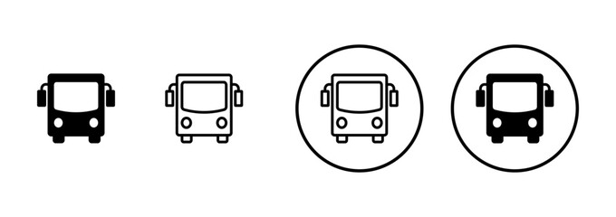 Bus Icon vector isolated on white background. Black bus vector icon