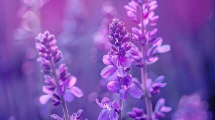 Obraz premium Purple wildflowers in macro photography resembling orchids