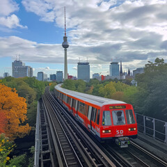 Obraz premium s-bahn Berlin skyline created with Generative AI technology