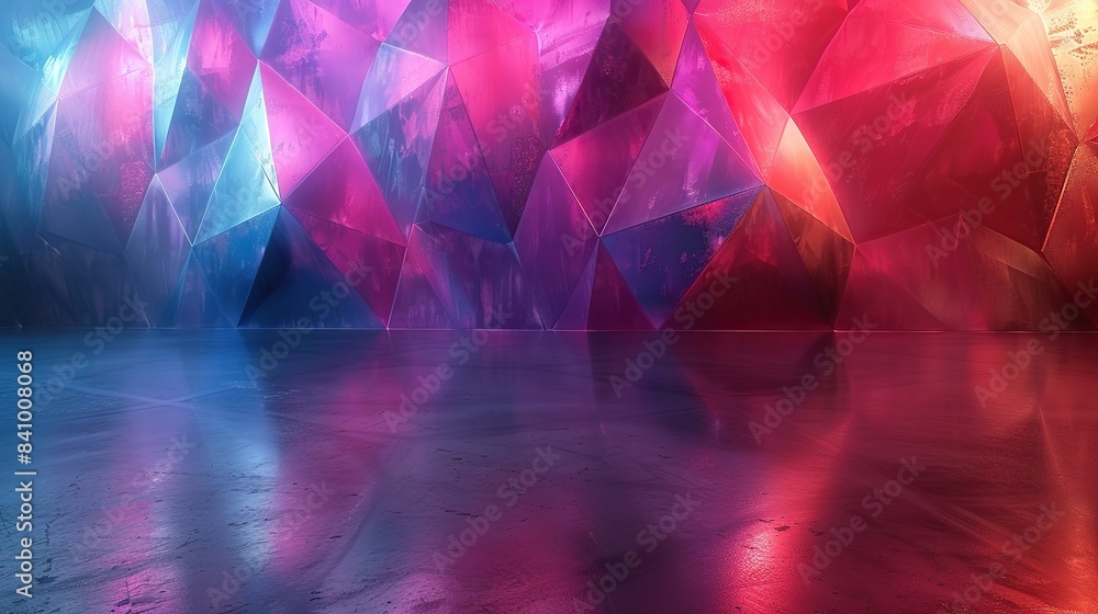 Poster create impactful designs with a colorful geometric triangle background