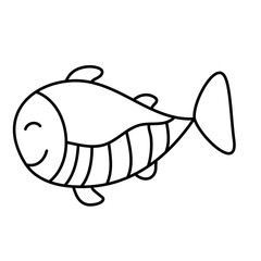 Fish Outline Doodle Icon