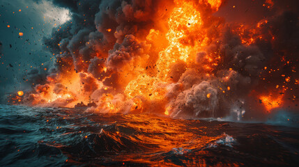 The backdrop of missile attacks created with Generative AI technology