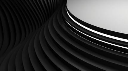 Naklejka premium Dynamic Curved Black and White Abstract Design. Modern Twisted Lines in Monochrome for Graphic Projects.