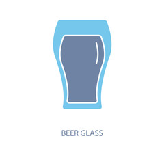 beer glass concept line icon. Simple element illustration. beer glass concept outline symbol design.