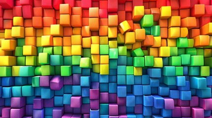 Vibrant Rainbow Toy Bricks Assortment - Fun and Playful Children's Background Illustration