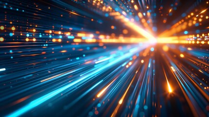 Obraz premium Abstract Light Streaks and Particles, Generative AI