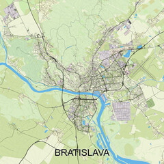 Bratislava, Slovakia map poster art