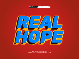 Fototapeta premium real hope editable text effect in simple and modern text style