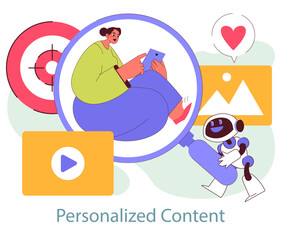 immersive marketing. Flat Vector Illustration