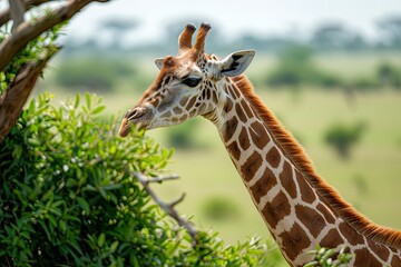 Obraz premium Close-Up of Giraffe in African Savanna