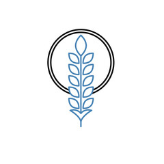 Fototapeta premium wheat concept line icon. Simple element illustration. wheat concept outline symbol design.