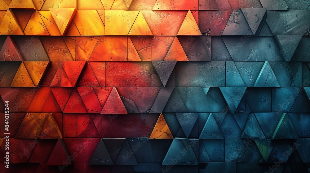 Poster artistic and colorful geometric triangle background for unique visuals