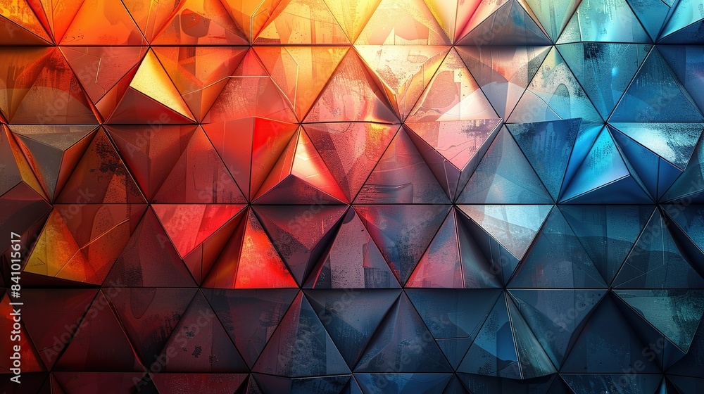 Aufkleber intricate geometric triangle patterns in colorful background for design projects