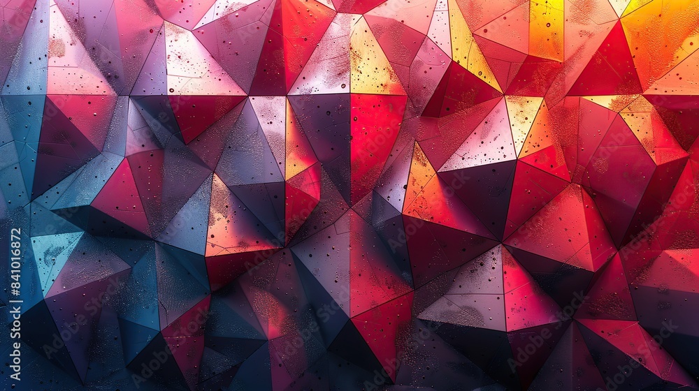 Aufkleber create stunning visuals with a colorful geometric triangle background