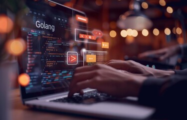 Programing coding tech futuristic background 