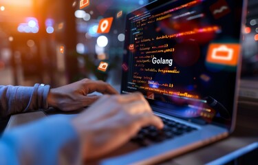 Programing coding tech futuristic background 