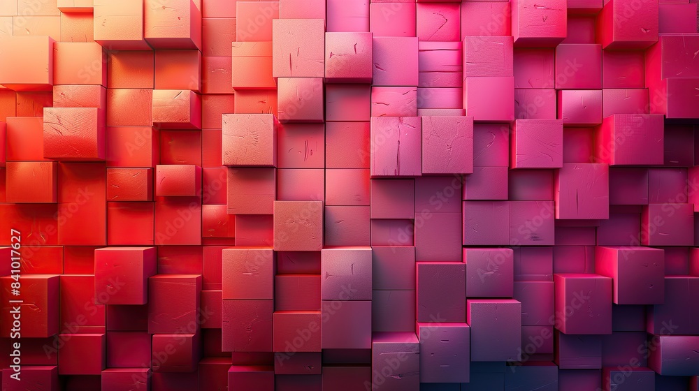 Poster colorful 3d geometric square blocks abstract background for creative visual projects