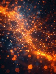 Obraz premium An abstract background with visible network technology in vibrant colors. 