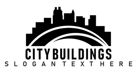 Obraz premium city building skyline logo design vector