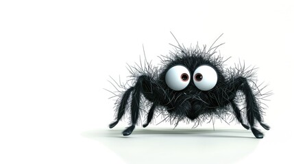 Fototapeta premium Get ready for Halloween with an adorable 2d illustration featuring a cute spider on a white background