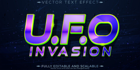 Alien ufo text effect, editable game and movie text style © QuillArtistry