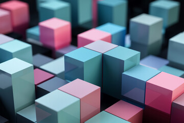 Obraz premium Abstract geometric blocks on black background