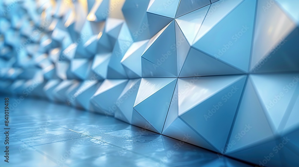 Poster dynamic 3d geometric triangle abstract background with sharp angles and depth