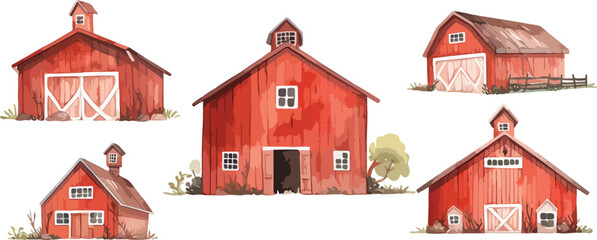 red barn house clipart vector for graphic resources   © dian's
