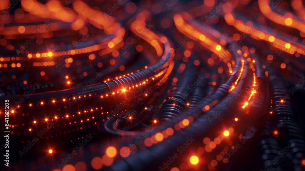 Aufkleber glowing internet cables information data flow, internet connectivity digital world networking