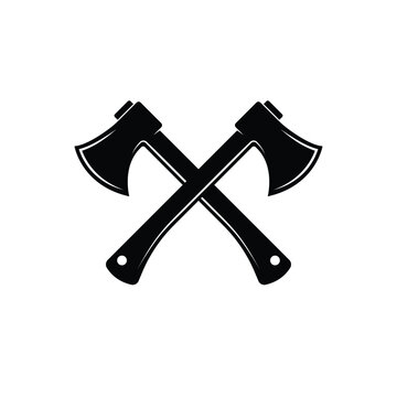 recommend clip art: axe cross logo design concept idea vintage retro style