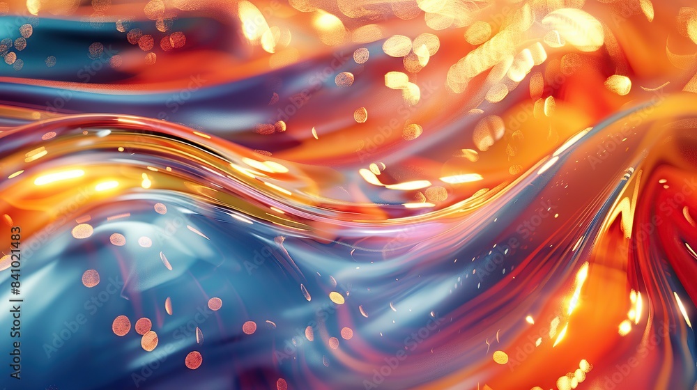Poster innovative 3d liquid abstract splashing background with fluidity and motion