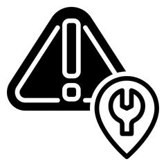 warning Location icon, glyph icon style
